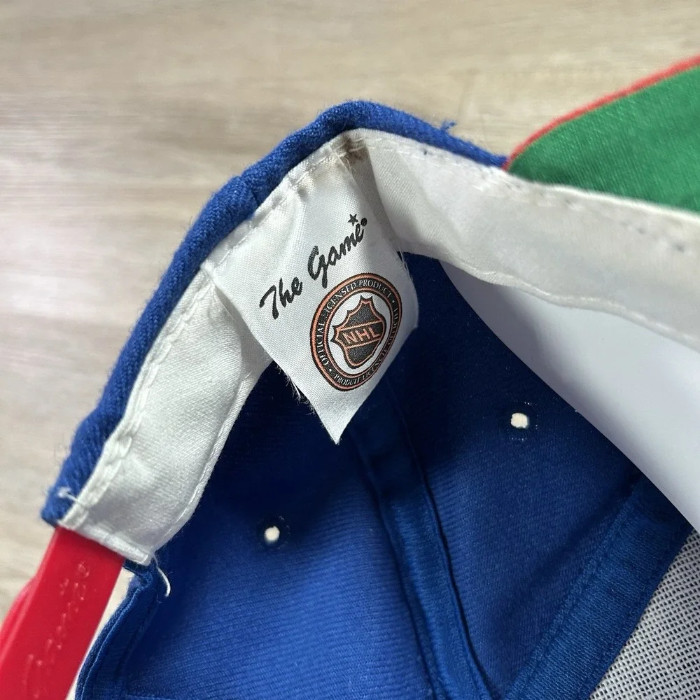 VTG New York Rangers Snapback Hat NHL Hockey Blue Red The Game Wool Cap - Picture 5 of 10